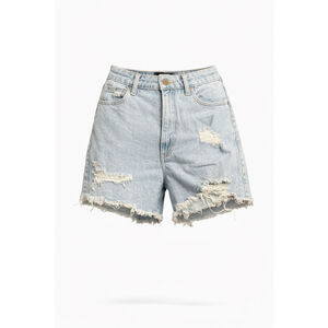 Hollister Ultra High Rise Mom Shorts Distressed Light Wash Denim Size 4 W27